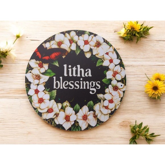Litha Blessings Metal Tin Sign 8x8 Pagan Summer Solstice Decor - Picture 2 of 11